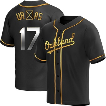 Replica Luis Urias Youth Oakland Athletics Black Golden Alternate Jersey