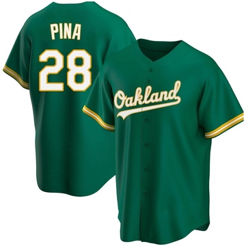 Replica Manny Pina Youth Oakland Athletics Kelly Green Alternate Jersey