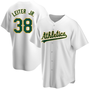Replica Mark Leiter Jr. Men's Oakland Athletics White Home Jersey