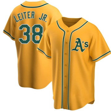 Replica Mark Leiter Jr. Youth Oakland Athletics Gold Alternate Jersey