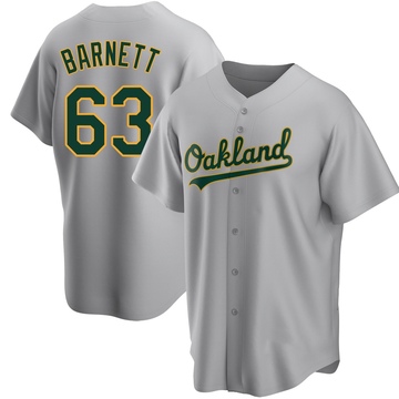 Replica Mason Barnett Men's Oakland Athletics Gray Road Jersey