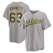 Replica Mason Barnett Youth Oakland Athletics Gray Away 2.0 Jersey