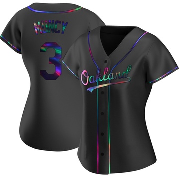 Replica Max Muncy Women's Oakland Athletics Black Holographic Alternate Jersey