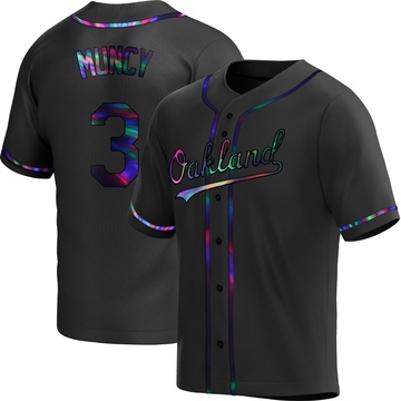Replica Max Muncy Youth Oakland Athletics Black Holographic Alternate Jersey