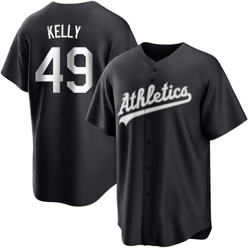 Replica Michael Kelly Men's Oakland Athletics White Black/ Jersey