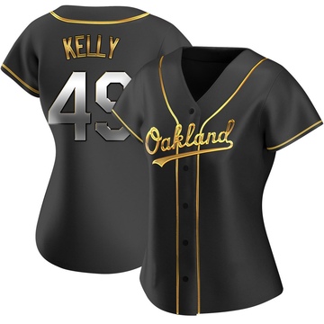 Replica Michael Kelly Women's Oakland Athletics Black Golden Alternate Jersey