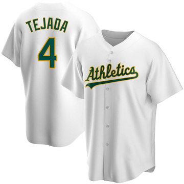 Replica Miguel Tejada Youth Oakland Athletics White Home Jersey