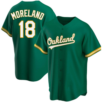 Replica Mitch Moreland Men's Oakland Athletics Kelly Green Alternate Jersey