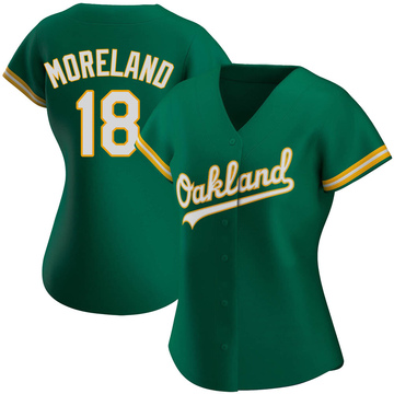 Replica Mitch Moreland Women's Oakland Athletics Kelly Green Alternate Jersey