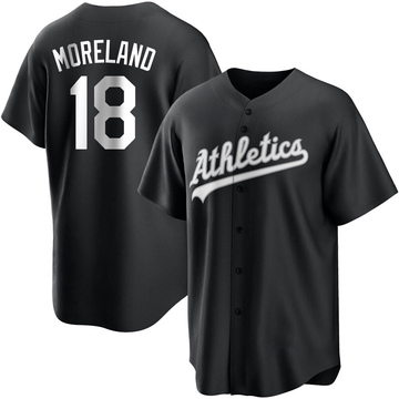 Replica Mitch Moreland Youth Oakland Athletics White Black/ Jersey