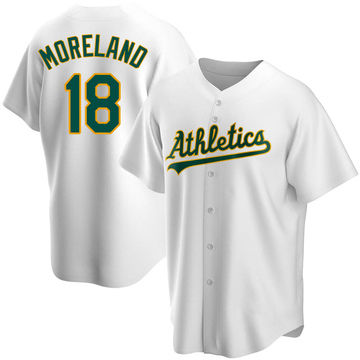 Replica Mitch Moreland Youth Oakland Athletics White Home Jersey