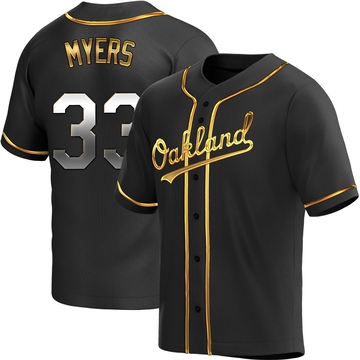 Replica Mitchel Myers Youth Oakland Athletics Black Golden Alternate Jersey