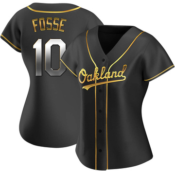 Replica Ray Fosse Women's Oakland Athletics Black Golden Alternate Jersey