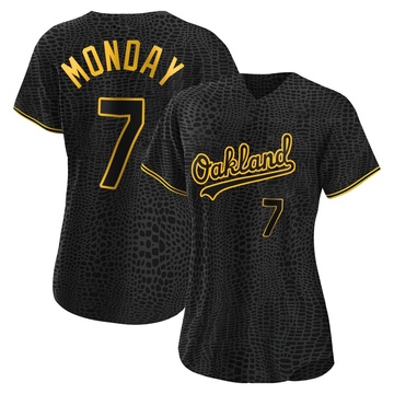 Replica Rick Monday Women's Oakland Athletics Black Snake Skin City Jersey