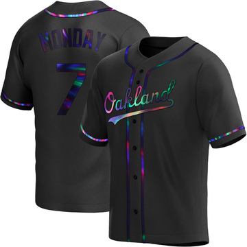 Replica Rick Monday Youth Oakland Athletics Black Holographic Alternate Jersey