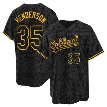 Replica Rickey Henderson Youth Oakland Athletics Black Snake Skin City Jersey