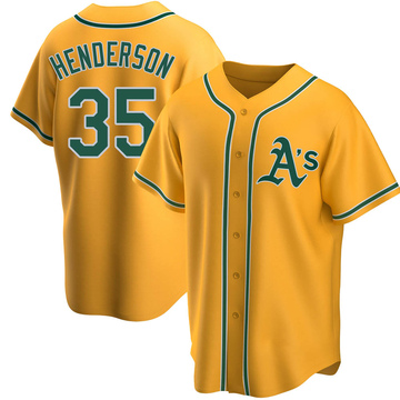 Replica Rickey Henderson Youth Oakland Athletics Gold Alternate Jersey