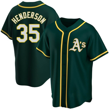Replica Rickey Henderson Youth Oakland Athletics Green Alternate Jersey