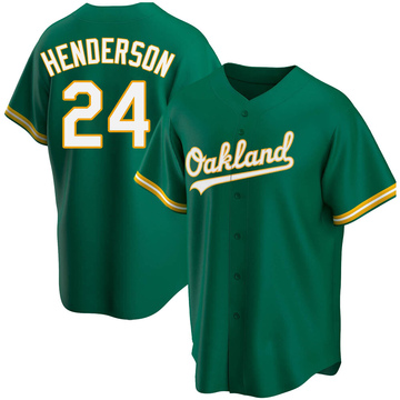 Replica Rickey Henderson Youth Oakland Athletics Kelly Green Alternate Jersey