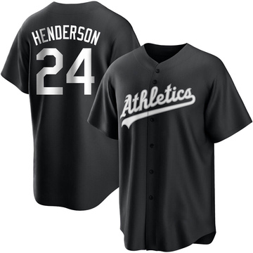 Replica Rickey Henderson Youth Oakland Athletics White Black/ Jersey