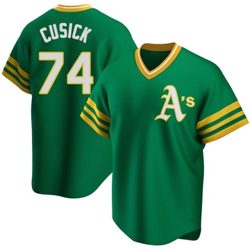 Replica Ryan Cusick Men's Oakland Athletics Kelly Green R Road Cooperstown Collection Jersey
