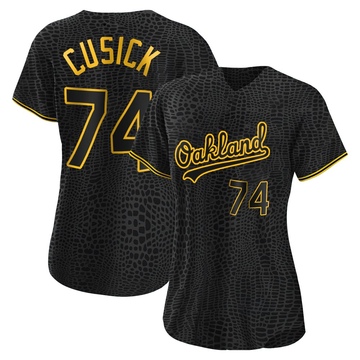 Replica Ryan Cusick Women's Oakland Athletics Black Snake Skin City Jersey