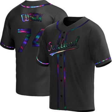Replica Ryan Cusick Youth Oakland Athletics Black Holographic Alternate Jersey