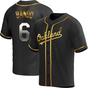 Replica Sal Bando Youth Oakland Athletics Black Golden Alternate Jersey