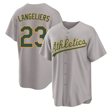 Replica Shea Langeliers Men's Oakland Athletics Gray Away 2.0 Jersey