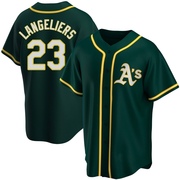 Replica Shea Langeliers Men's Oakland Athletics Green Alternate Jersey
