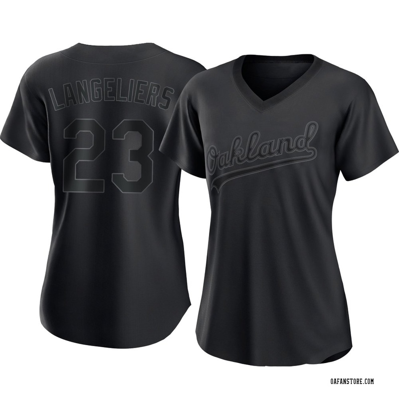 Replica Shea Langeliers Women's Oakland Athletics Black Pitch Fashion Jersey