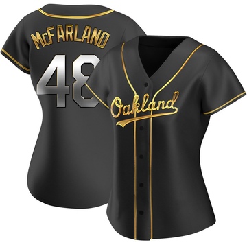 Replica T.J. McFarland Women's Oakland Athletics Black Golden Alternate Jersey