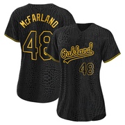 Replica T.J. McFarland Women's Oakland Athletics Black Snake Skin City Jersey