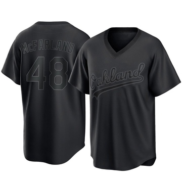 Replica T.J. McFarland Youth Oakland Athletics Black Pitch Fashion Jersey