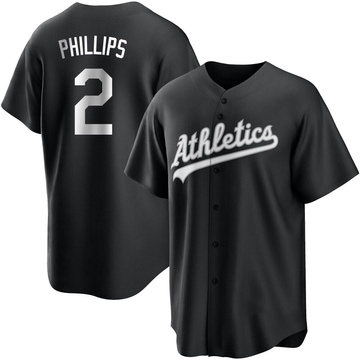 Replica Tony Phillips Men's Oakland Athletics White Black/ Jersey