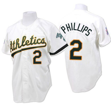 Replica Tony Phillips Men's Oakland Athletics White Throwback Jersey