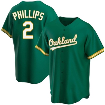 Replica Tony Phillips Youth Oakland Athletics Kelly Green Alternate Jersey