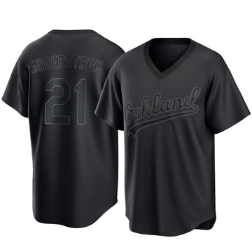Replica Tyler Soderstrom Youth Oakland Athletics Black Pitch Fashion Jersey