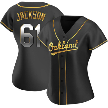 Replica Zach Jackson Women's Oakland Athletics Black Golden Alternate Jersey