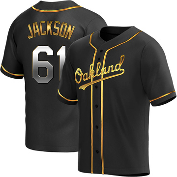 Replica Zach Jackson Youth Oakland Athletics Black Golden Alternate Jersey