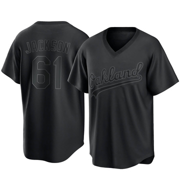 Replica Zach Jackson Youth Oakland Athletics Black Pitch Fashion Jersey
